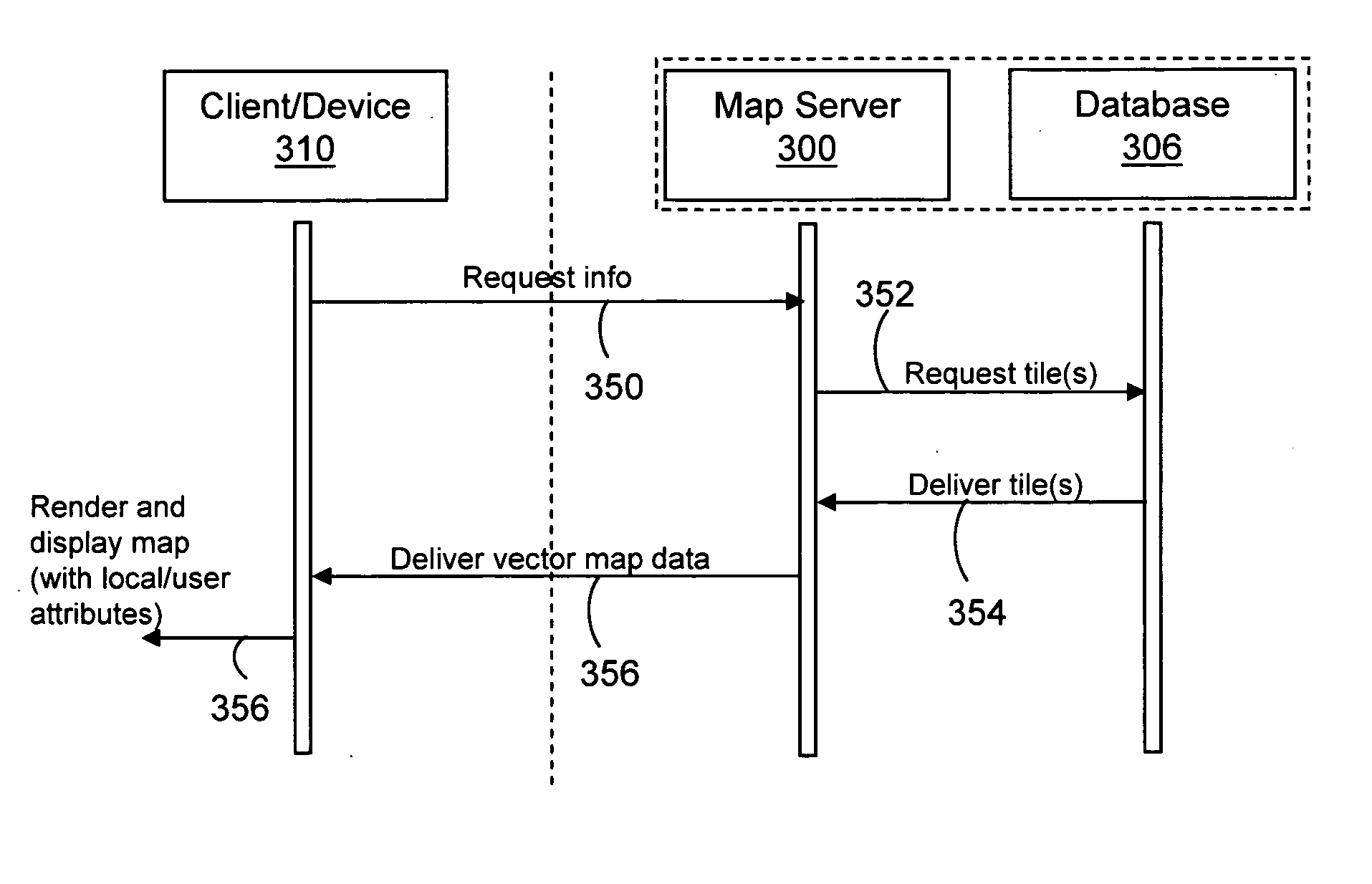 Method of client side map rendering with tiled vector data