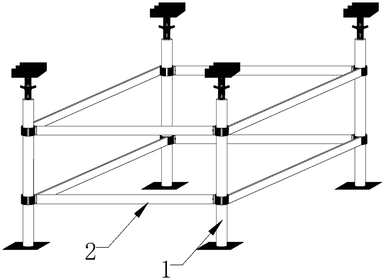 Adjustable steel supporting system for building construction, and installation and use methods thereof