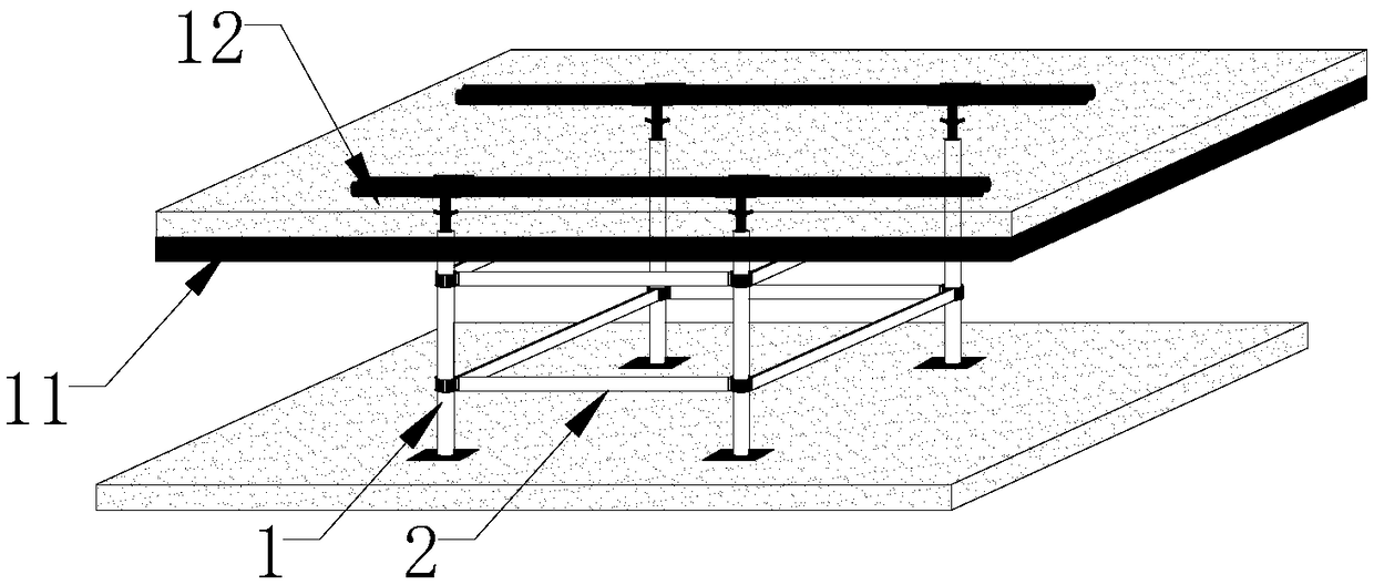 Adjustable steel supporting system for building construction, and installation and use methods thereof