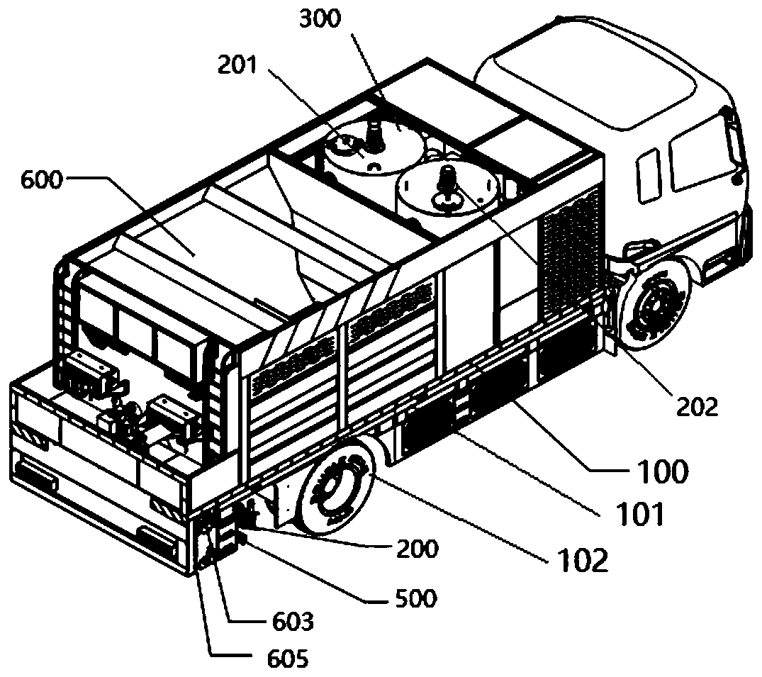 Integrated intelligent construction vehicle of bi-component equal-volume-ratio pavement material