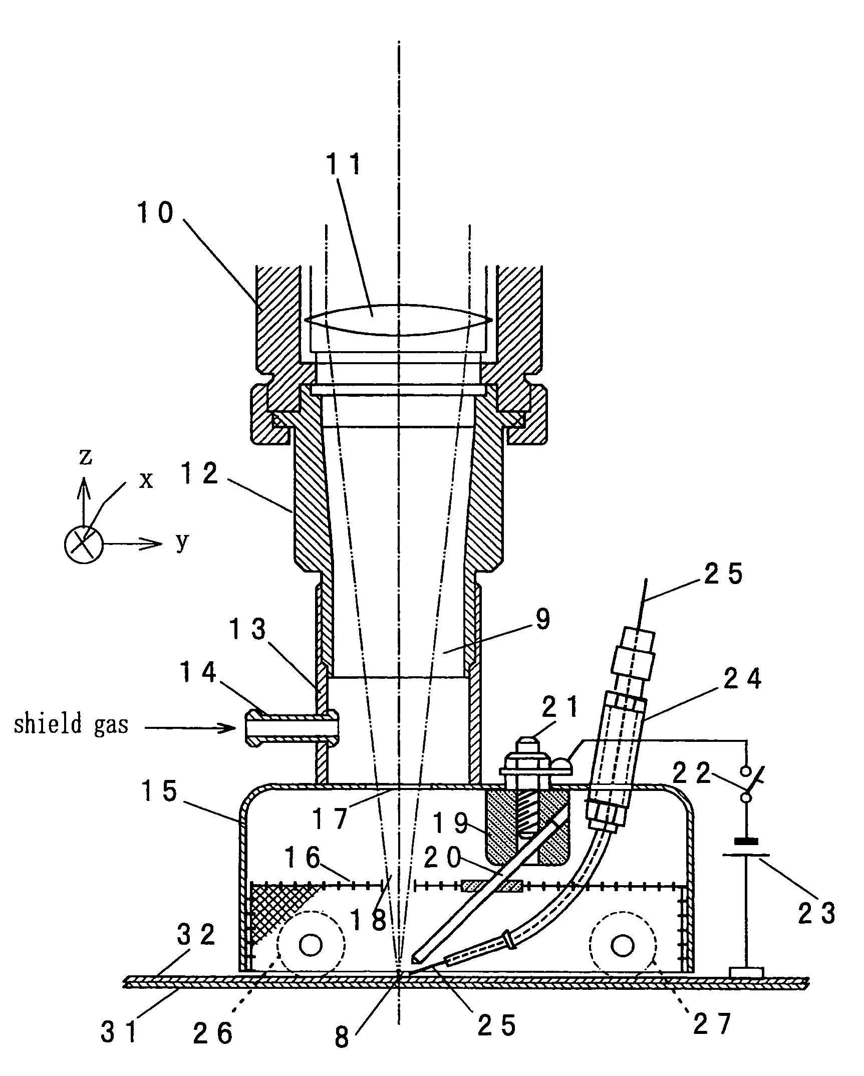 Method and apparatus for composite YAG laser/arc welding