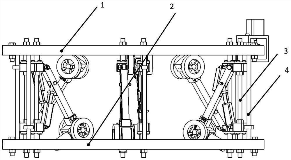 Continuous moving type climbing device for conical electric pole