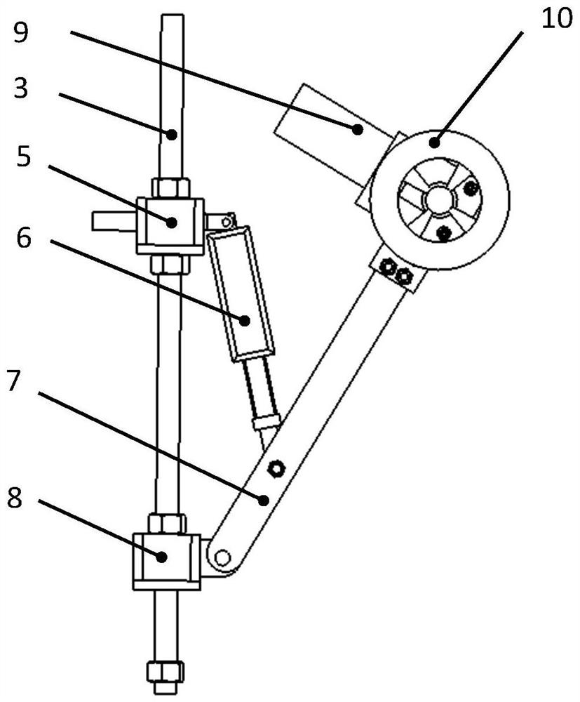 Continuous moving type climbing device for conical electric pole