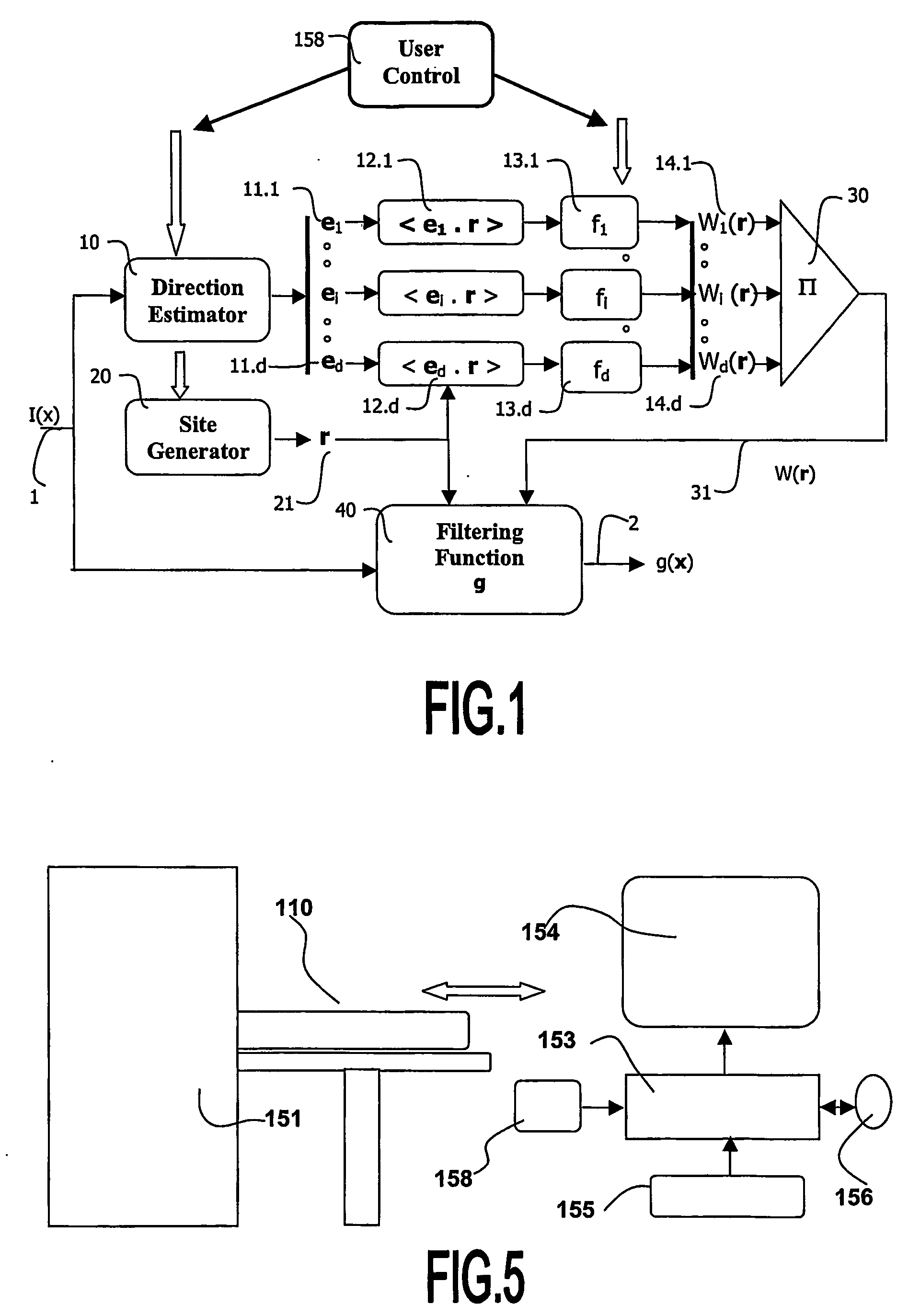 Image viewing and method for generating filters for filtering image feaures according to their orientation