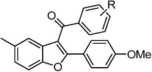 2-substituted-3-arylketone-6-(5-methyl-2-phenyl-4-ehtyoxyloxazole)benzofuran compound