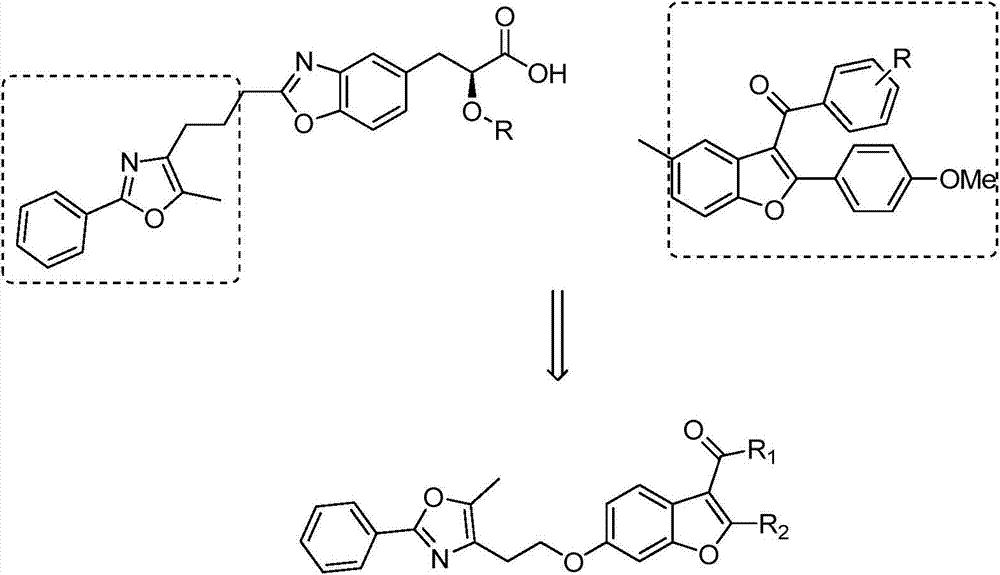 2-substituted-3-arylketone-6-(5-methyl-2-phenyl-4-ehtyoxyloxazole)benzofuran compound