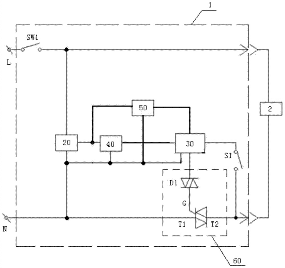 A non-arc power failure protection switch control circuit