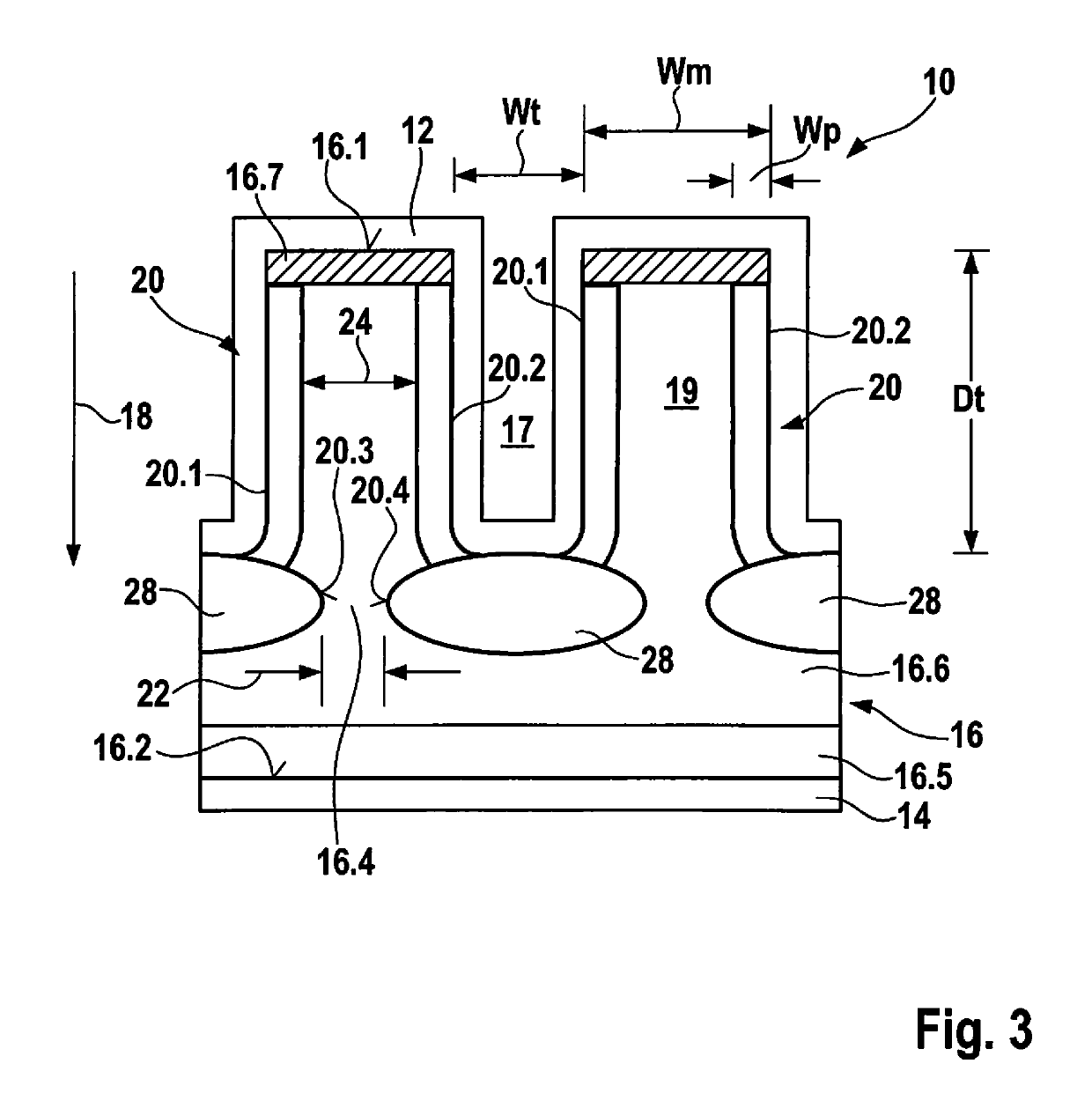 Trench-based diode and method for manufacturing such a diode