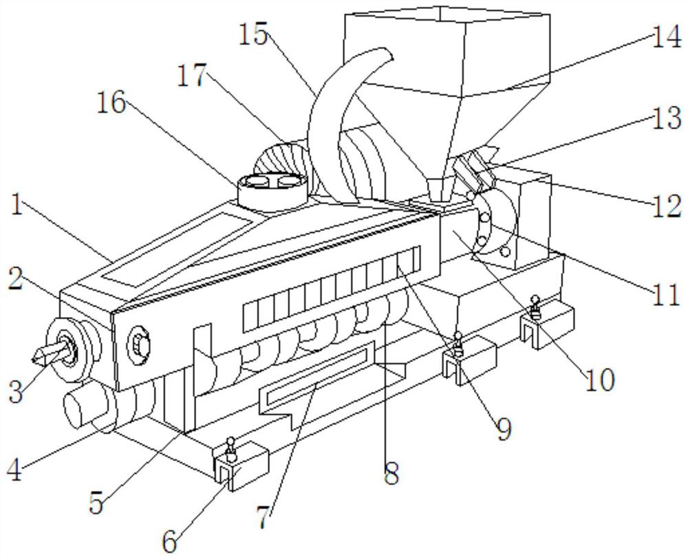 Diameter-adjustable double-screw plasticizing extruder for plastic modification process