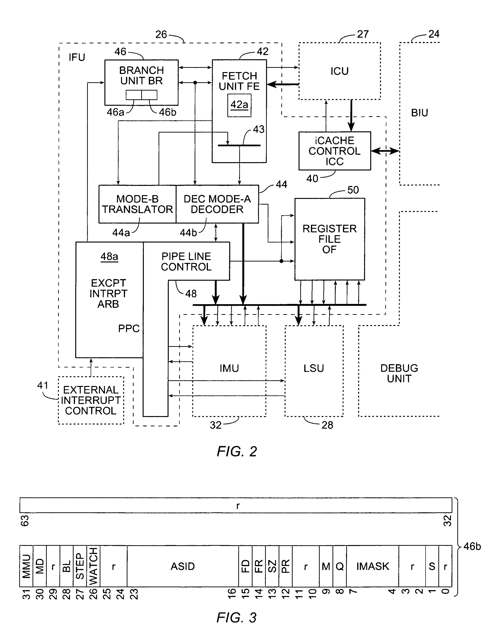 Processor architecture for executing two different fixed-length instruction sets