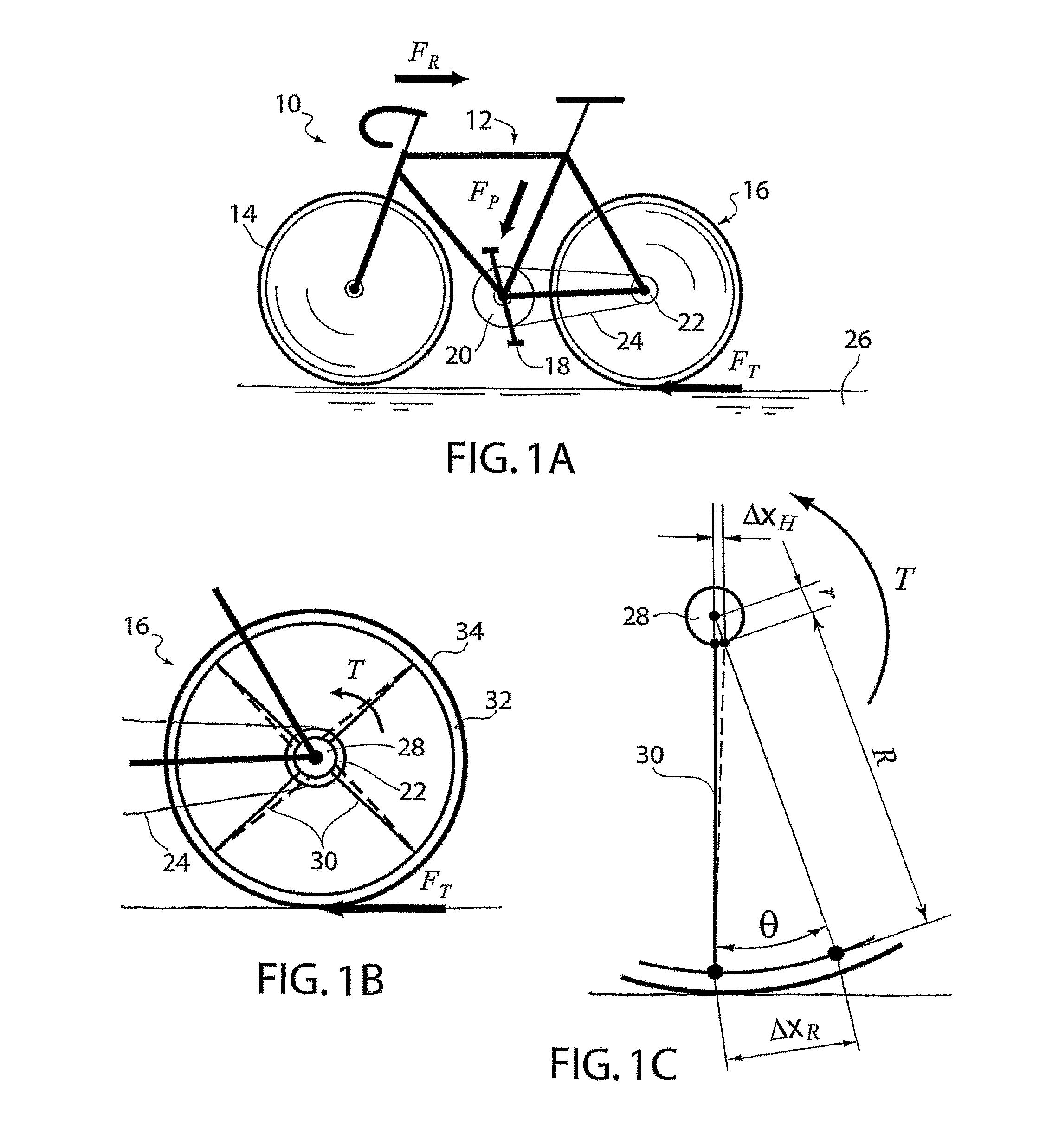 Method and apparatus for measuring torque transmitted by driven wheel of a cycle or the like vehicle