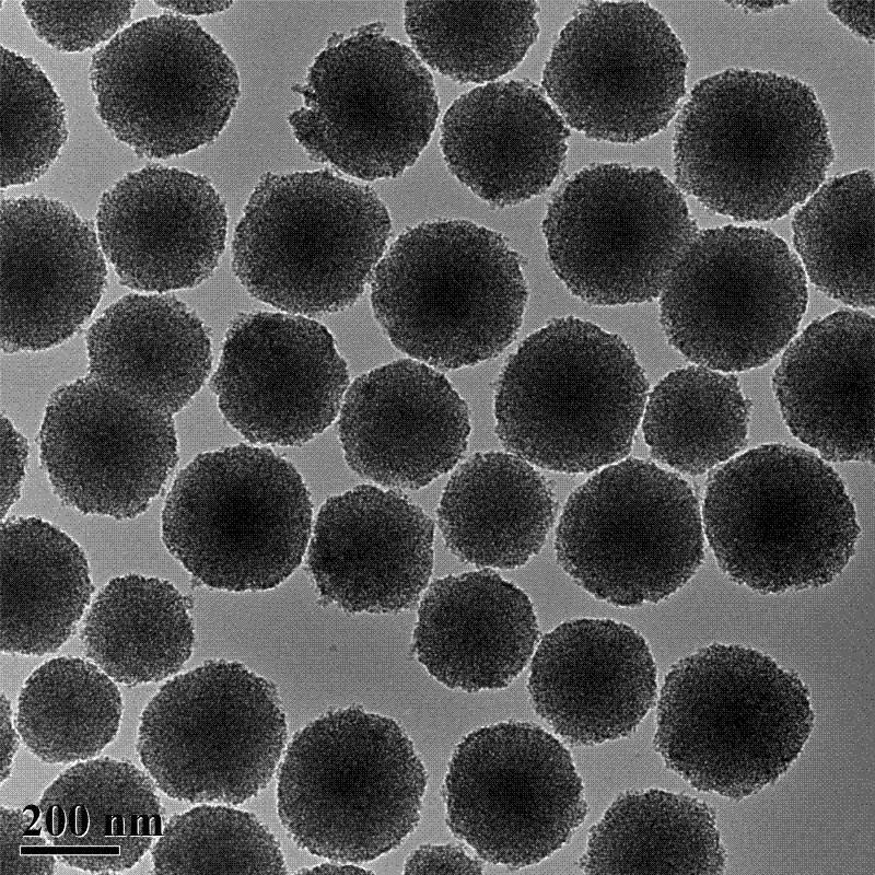 Method for preparing silicon dioxide mesoporous spheres with adjustable pore sizes and particle sizes
