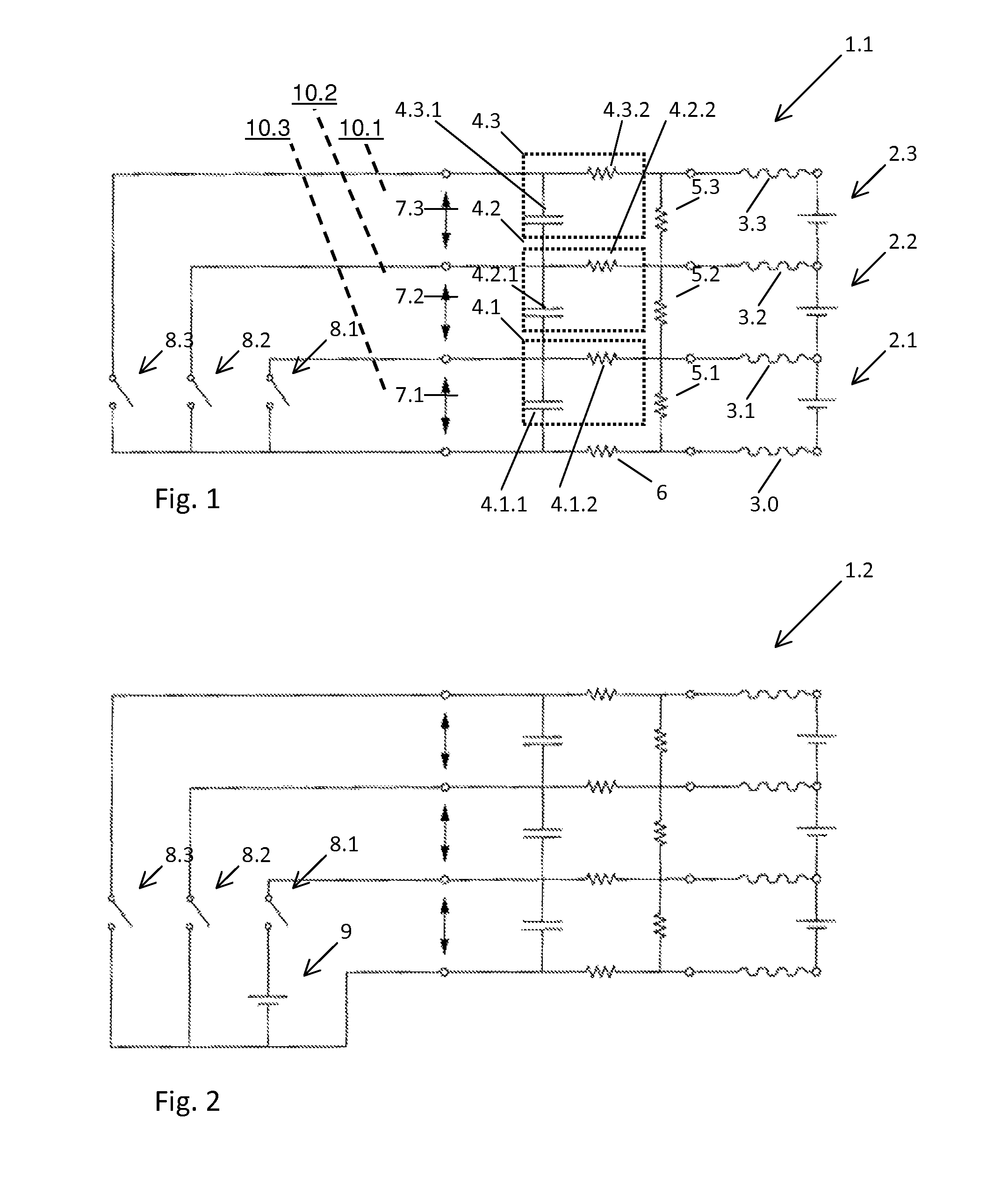 Power cell system with means for detecting a discontinuity