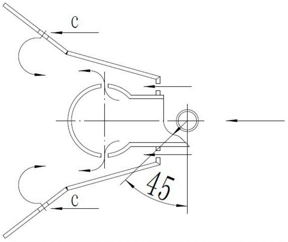 Opening side skirt plate type on-duty flame stabilizer