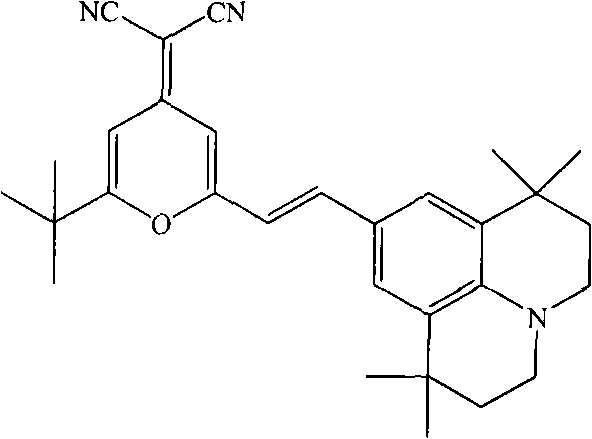Method for synthesizing 4-(dicyanomethylene)-2-tert-butyl-6-(1,1,7,7-tetramethyljulolidin-4-yl-vinyl)-4H-pyran
