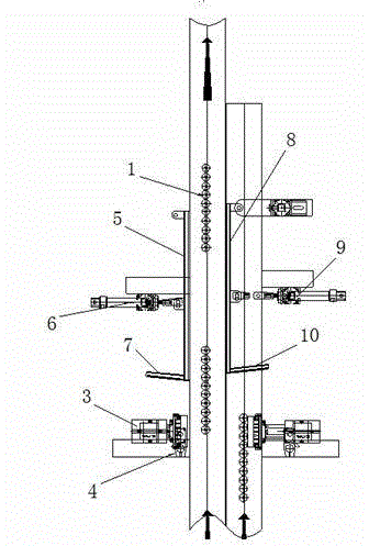 Automatic confluence device for ampoule transfusion product advancing bottle body