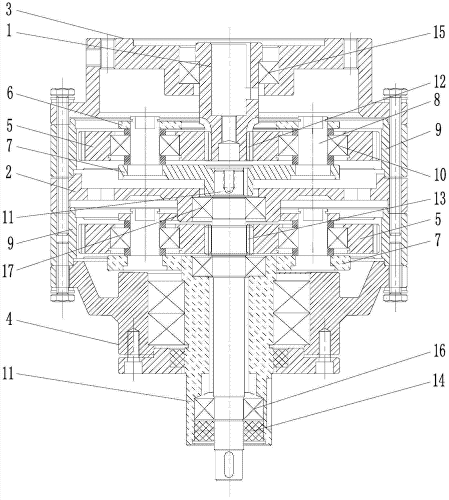 A one-input multi-output coaxial planetary gear gearbox and aerator gearbox