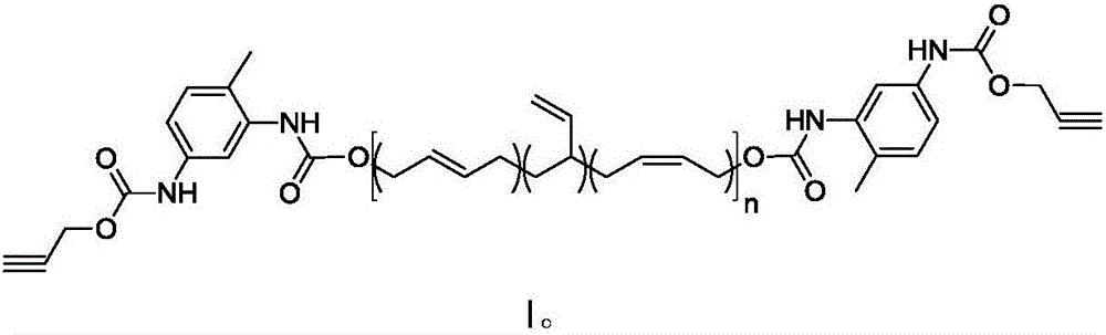 Synthesis method of alkynyl-terminated polybutadiene containing carbamate element