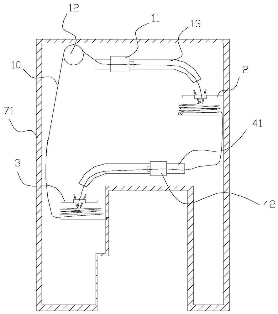 Intermittent cloth storage and centralized cloth discharging device for cloth dyeing and cloth circulation dyeing machine