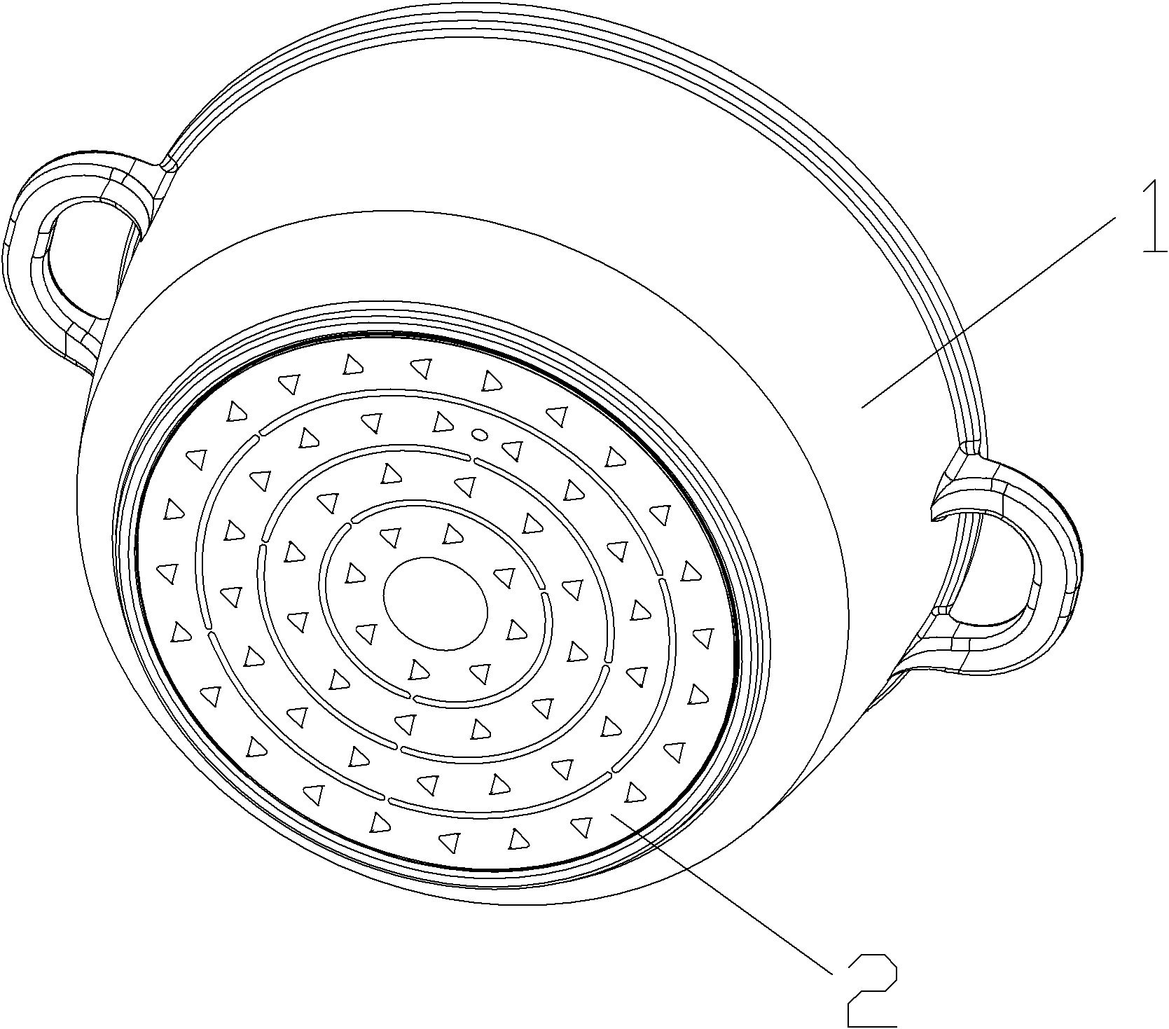 Cookware for electromagnetic oven as well as dedicated fixture and producing process thereof