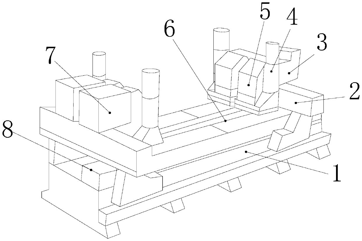 Tenon pushing and embedding intelligent flexible assembling line based on lining plate sliding attaching splicing