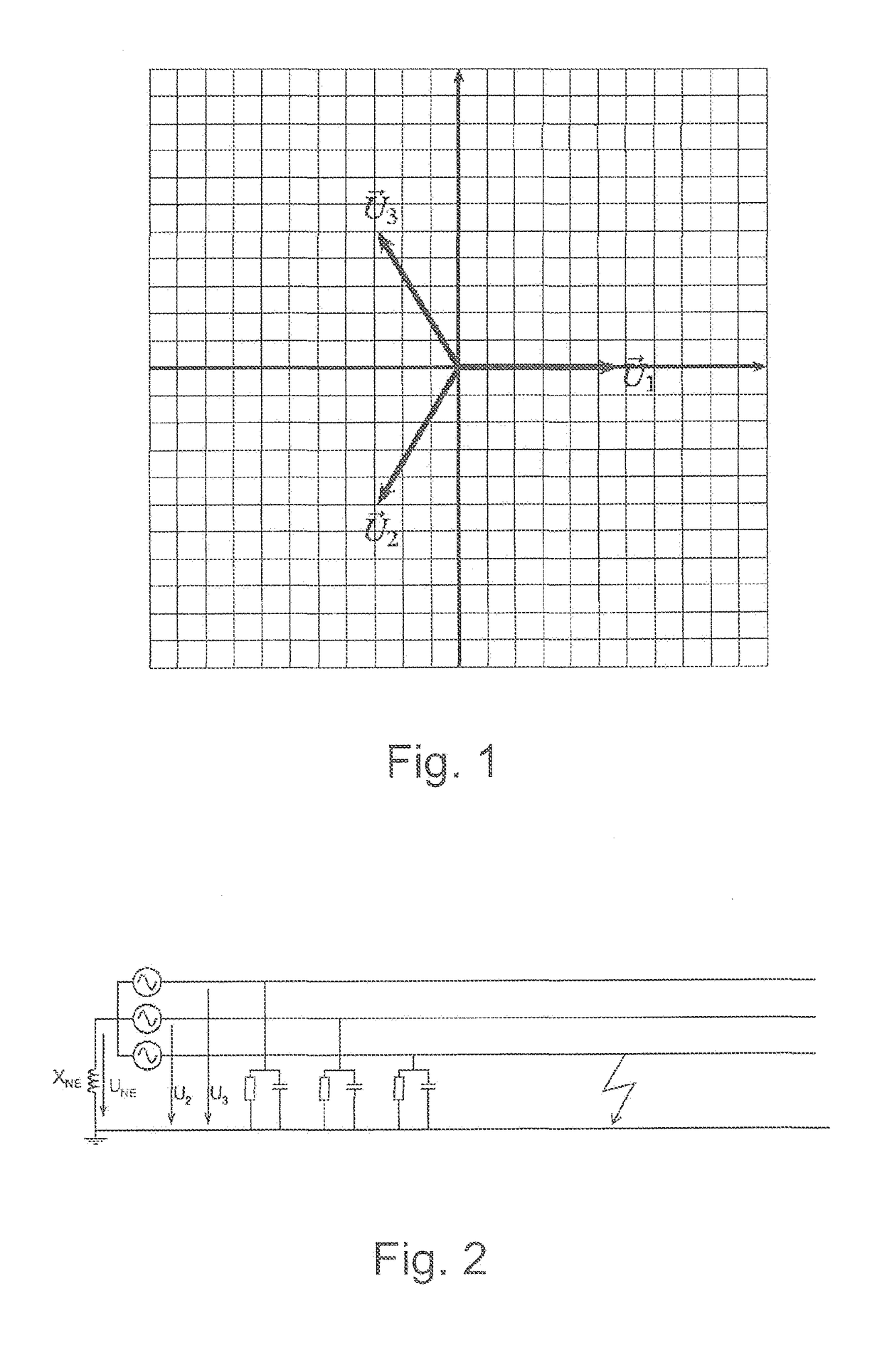 Method and device for detecting a ground-fault direction in an electric three-phase network