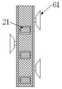 A rotary bird repelling device at the cross arm of a power transmission line tower