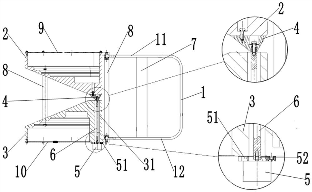 Biconical antenna unit structure