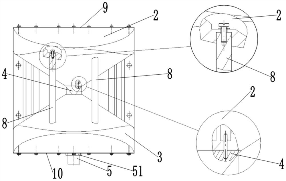 Biconical antenna unit structure