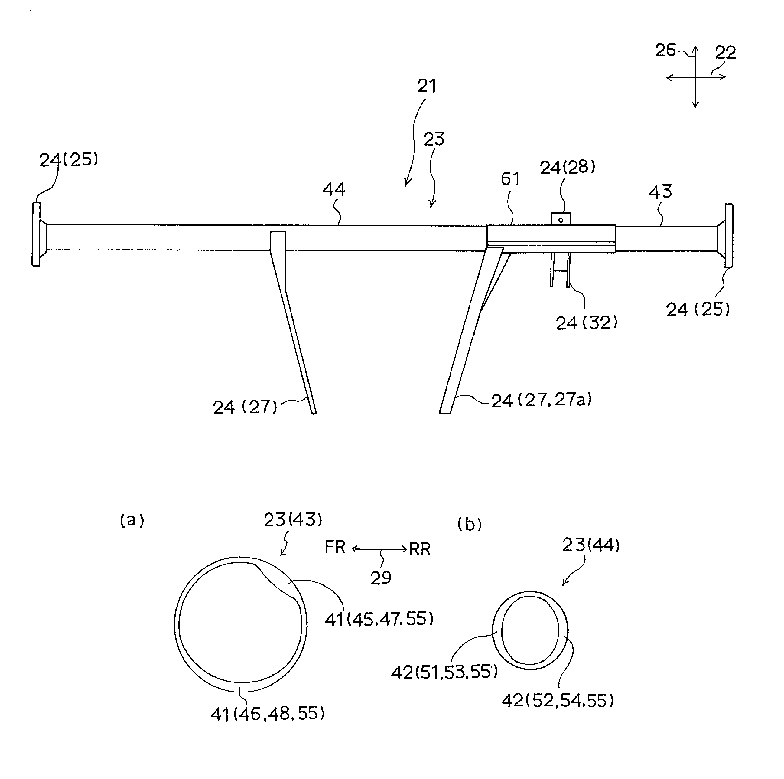 Structure for vehicle high-strength member