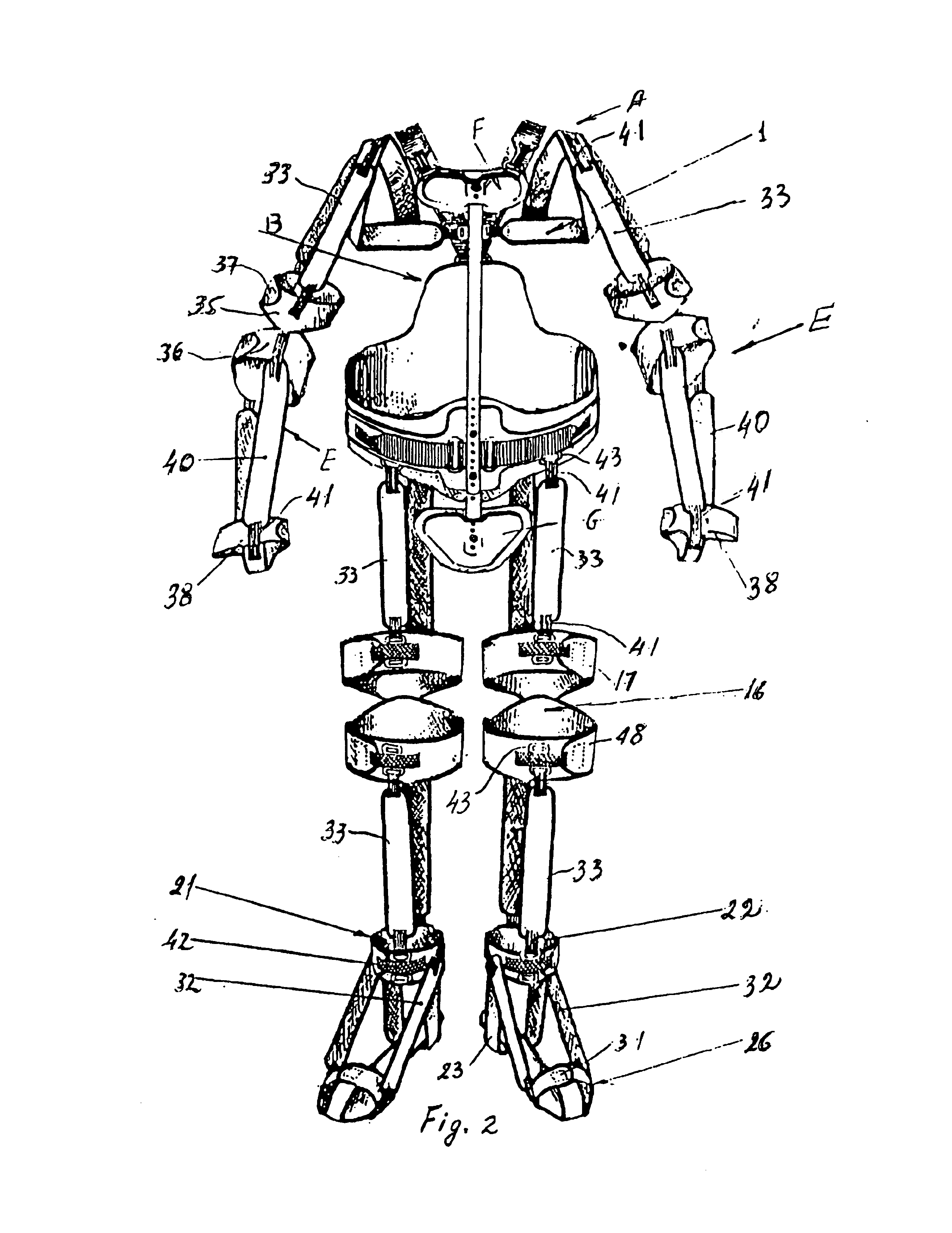 Device for users suffering from sequels of central nervous system and locomotrium affection of body