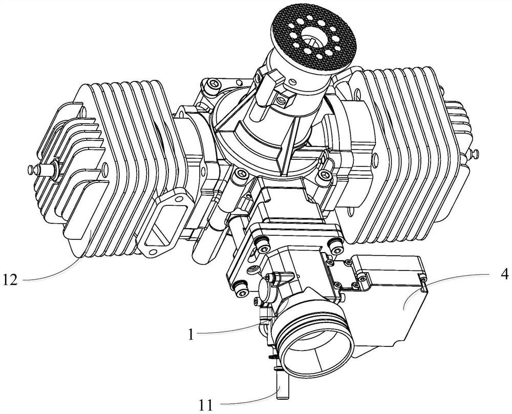 Electronic injection valve body assembly, engine assembly and unmanned aerial vehicle