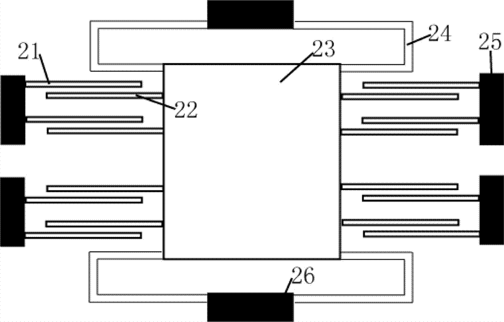 Comb capacitive micro accelerometer