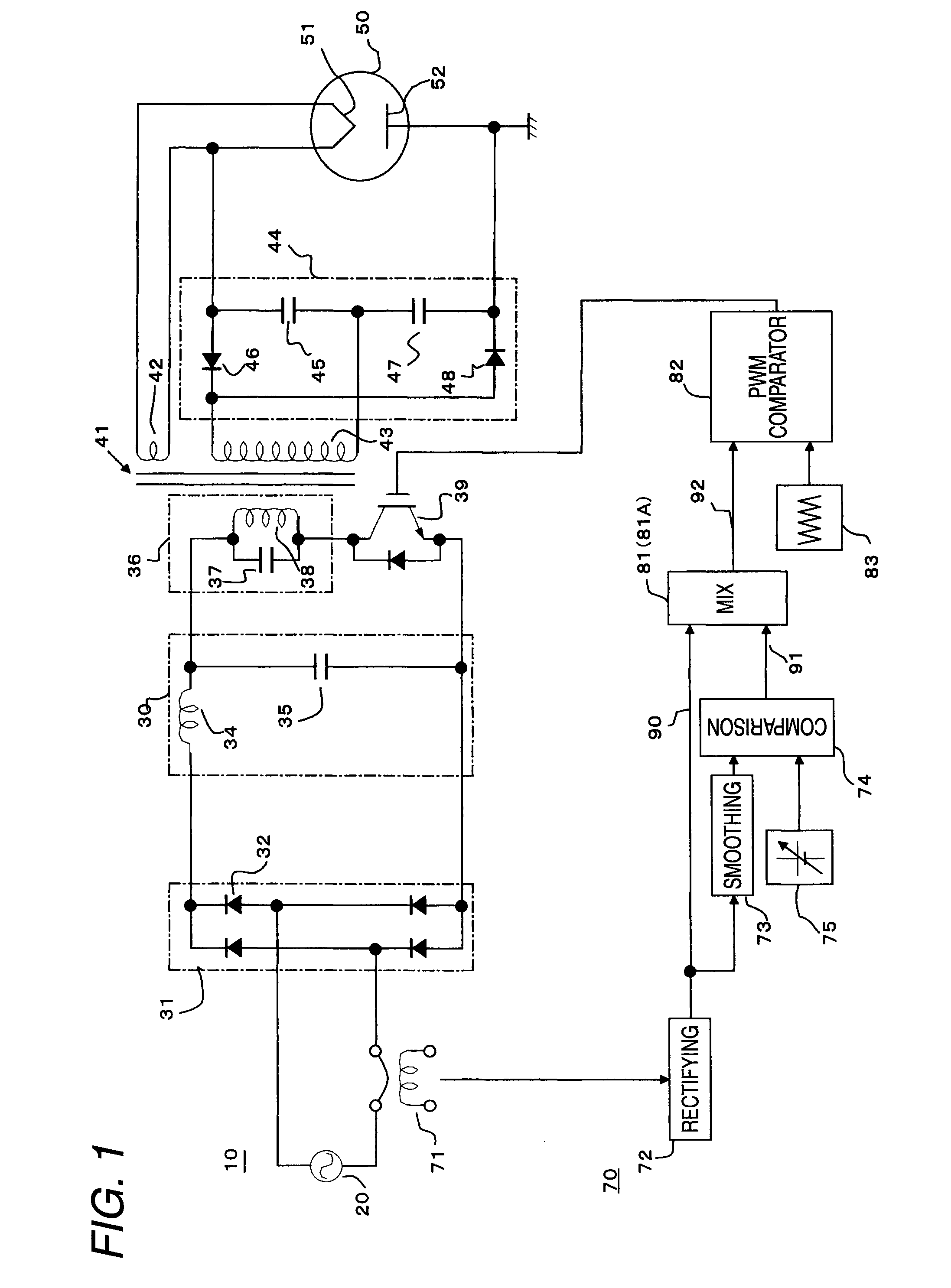 Power control apparatus for high-frequency dielectric heating and power control method for the same