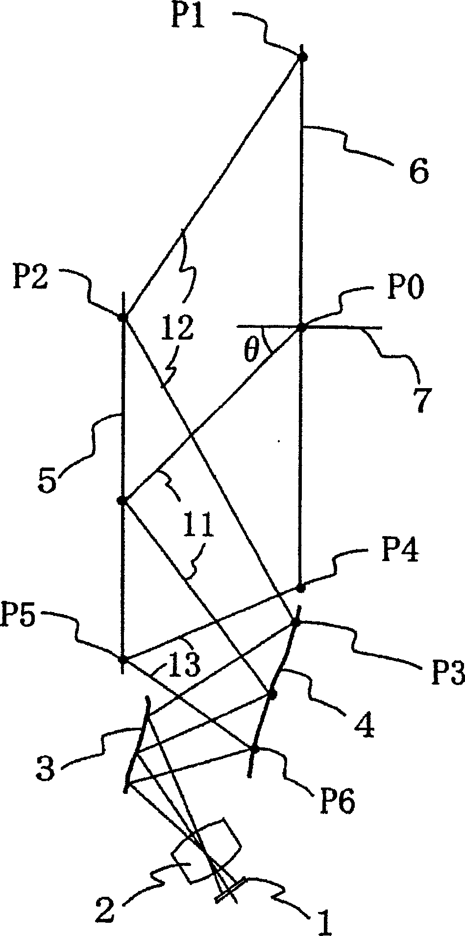 Projection image display apparatus and projection optical unit to be used therein