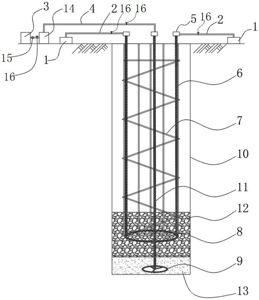 Vacuum-assisted post-grouting device and method for cast-in-situ bored pile