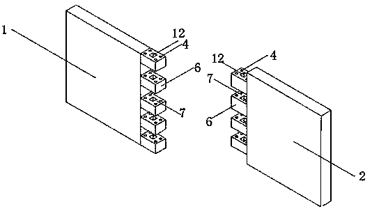 Vertical joint connection joint of steel tube concrete prefabricated shear wallboards and assembling method thereof