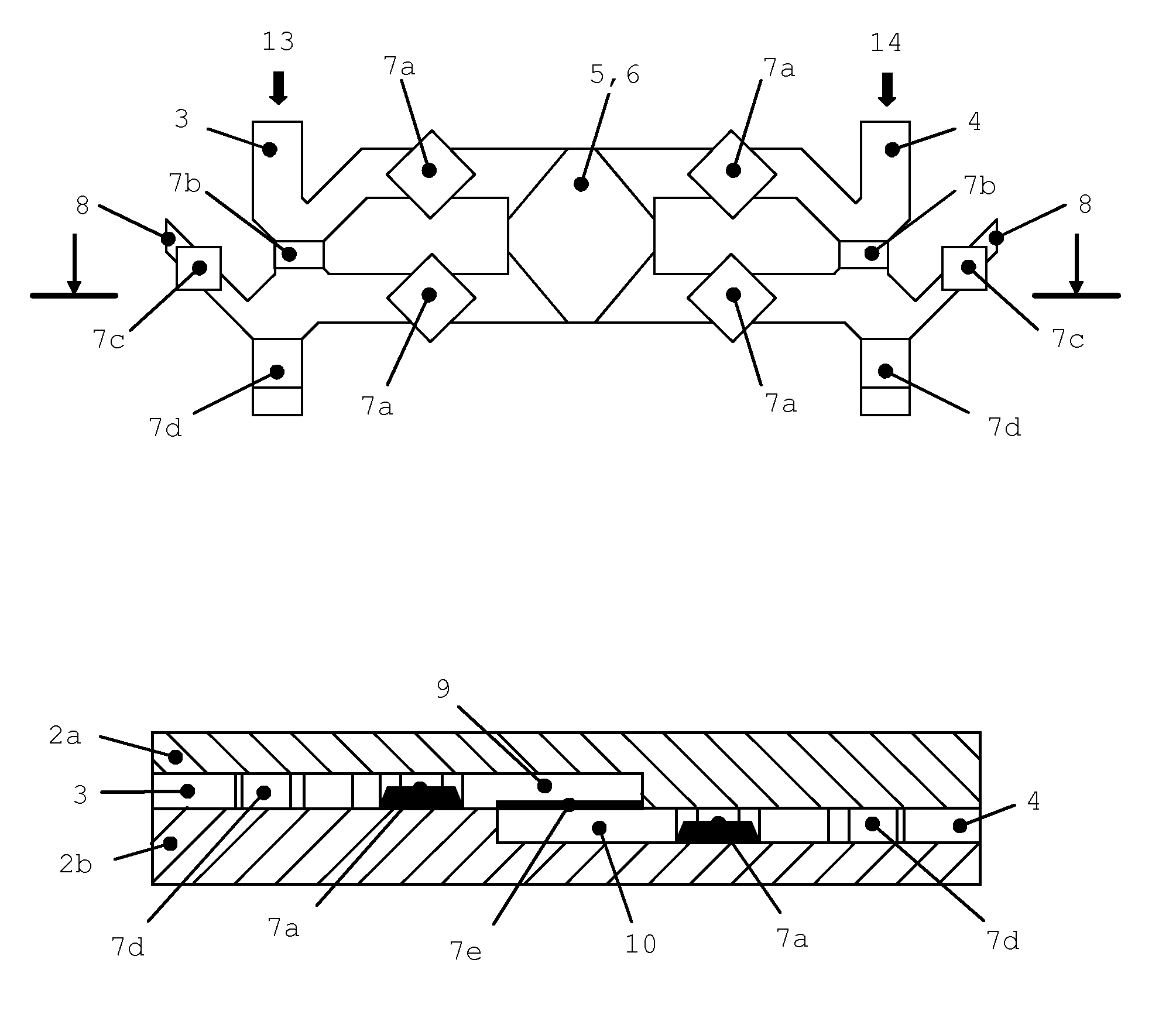 Method and Device for Targeted Process Control in a Microfluidic Processor Having Integrated Active Elements