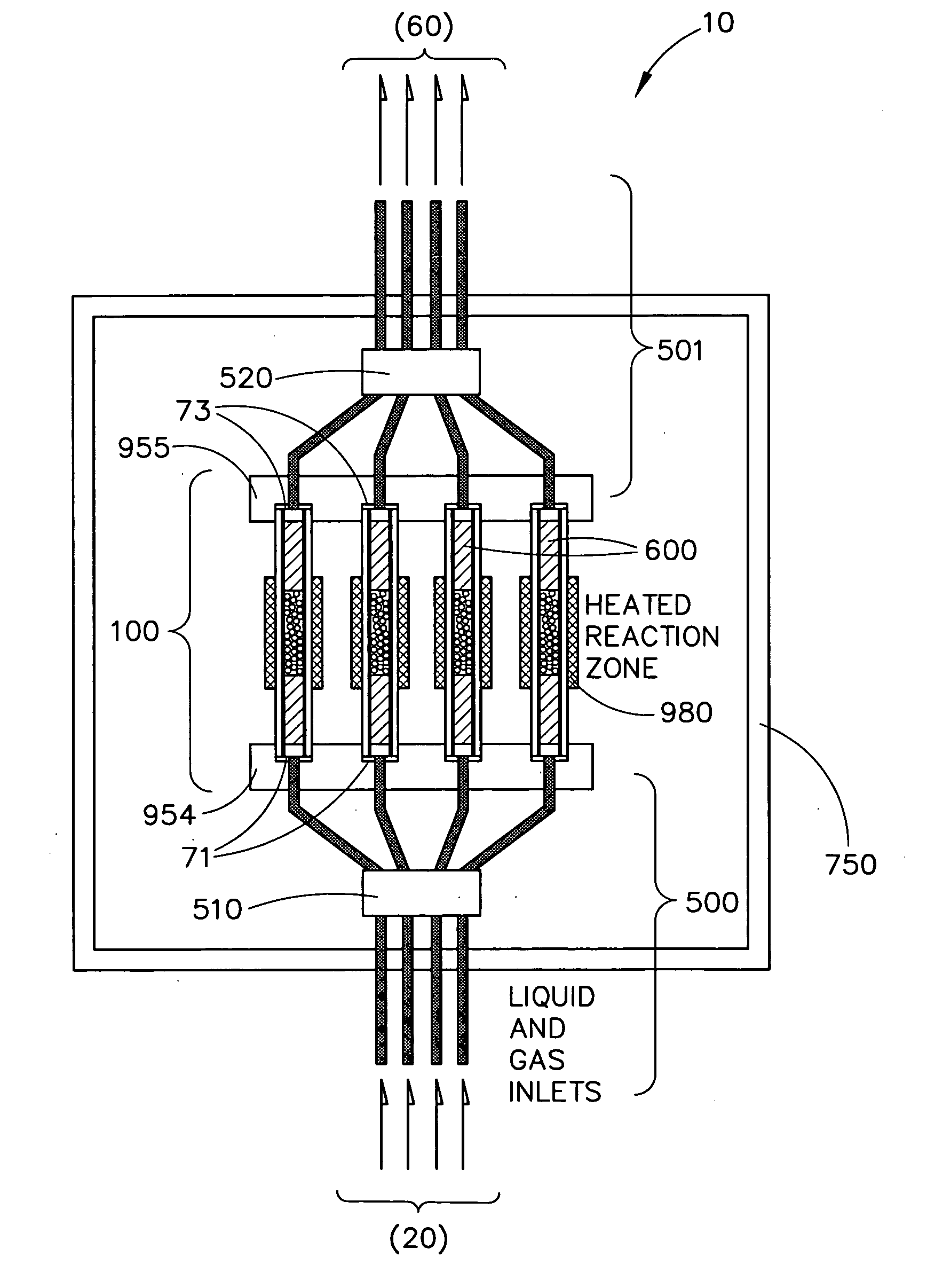 Methods for using parallel flow reactor having improved thermal control