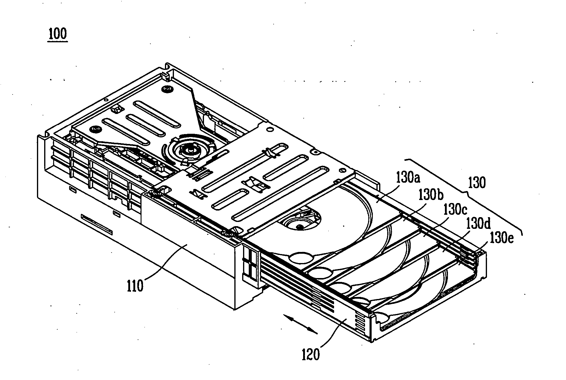Stack type optical disk changer