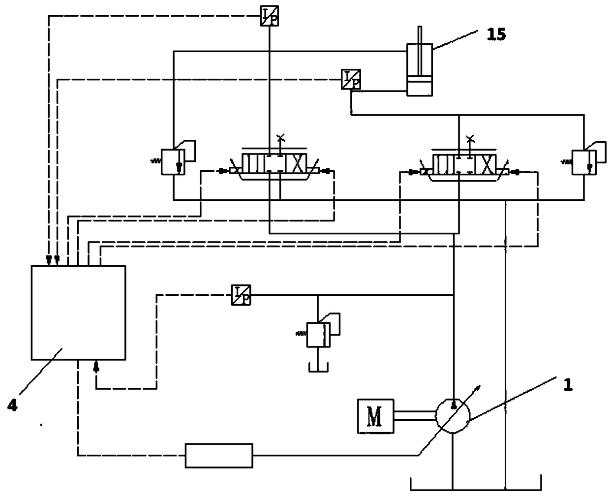 Multi-path hydraulic system of hydraulic excavator