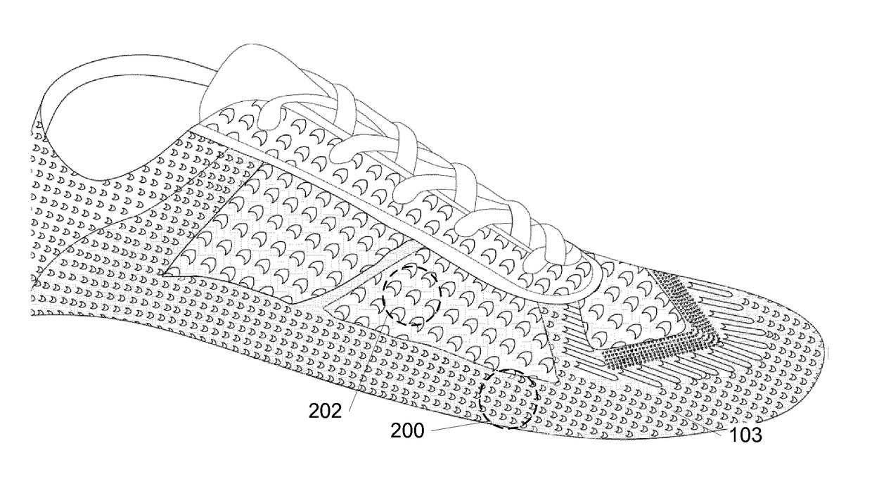 A knitted upper for a shoe with a molded sole and a shoe