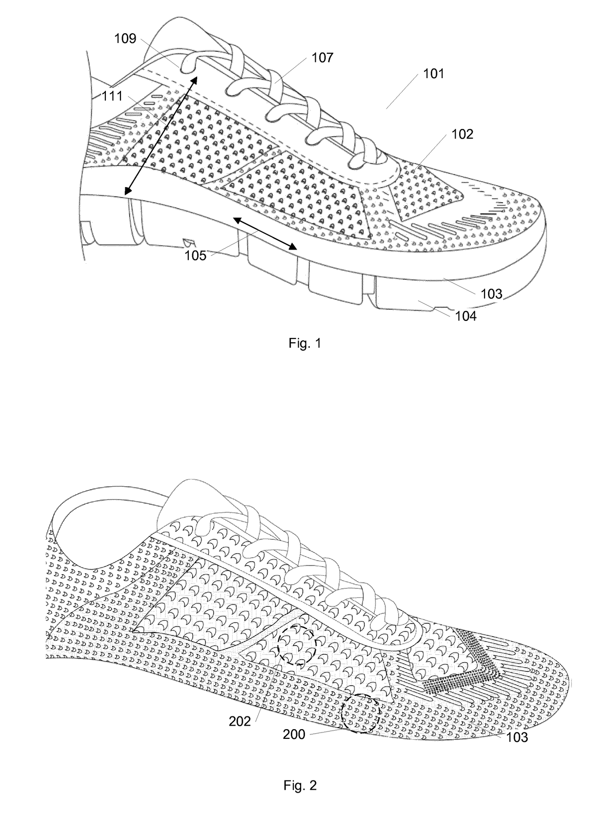 A knitted upper for a shoe with a molded sole and a shoe