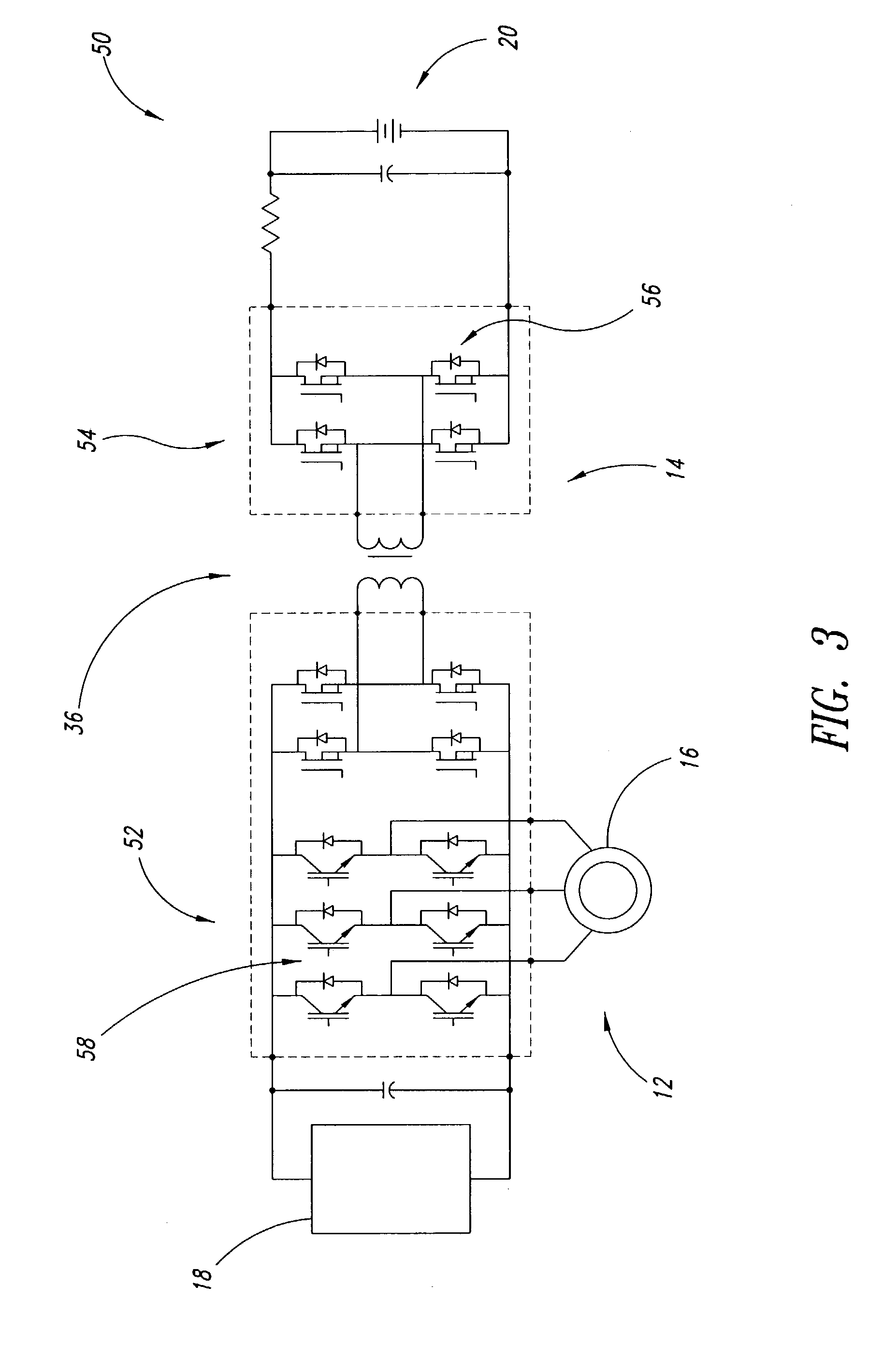 Integrated traction inverter module and DC/DC converter