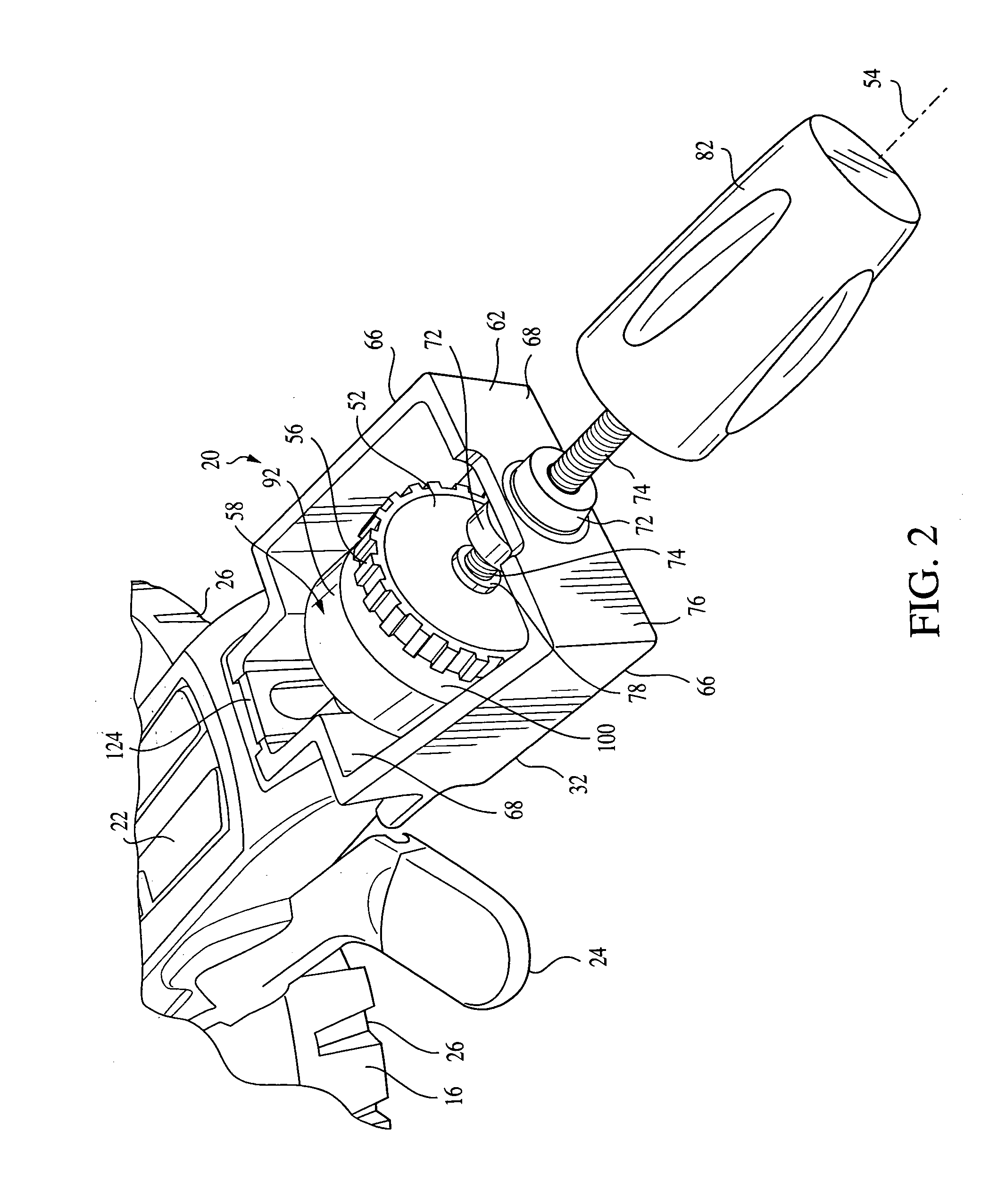 Angular adjustment apparatus for a miter saw