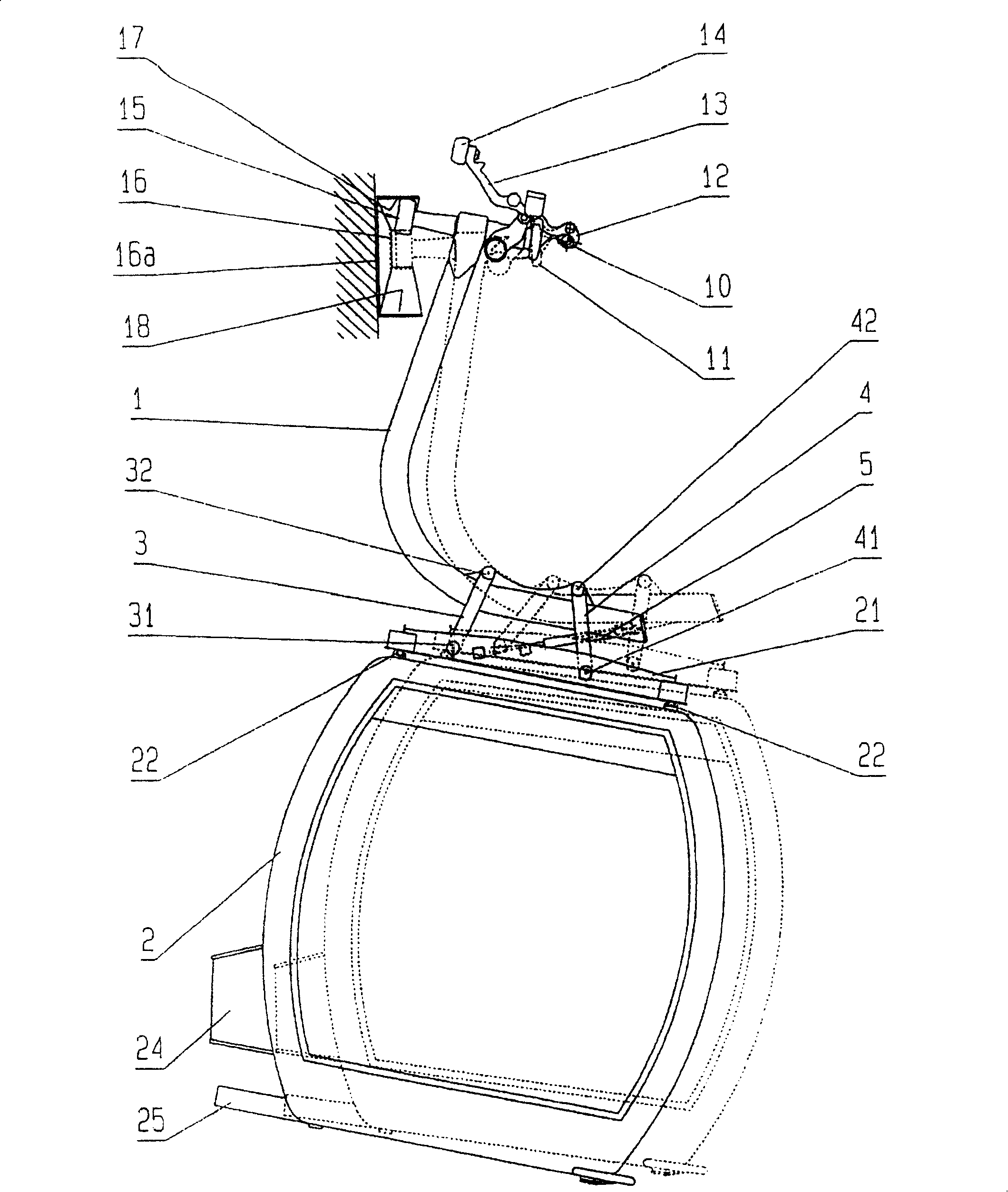 Assembly for fastening a transportation device of a cablewaysystem on a suspension bar