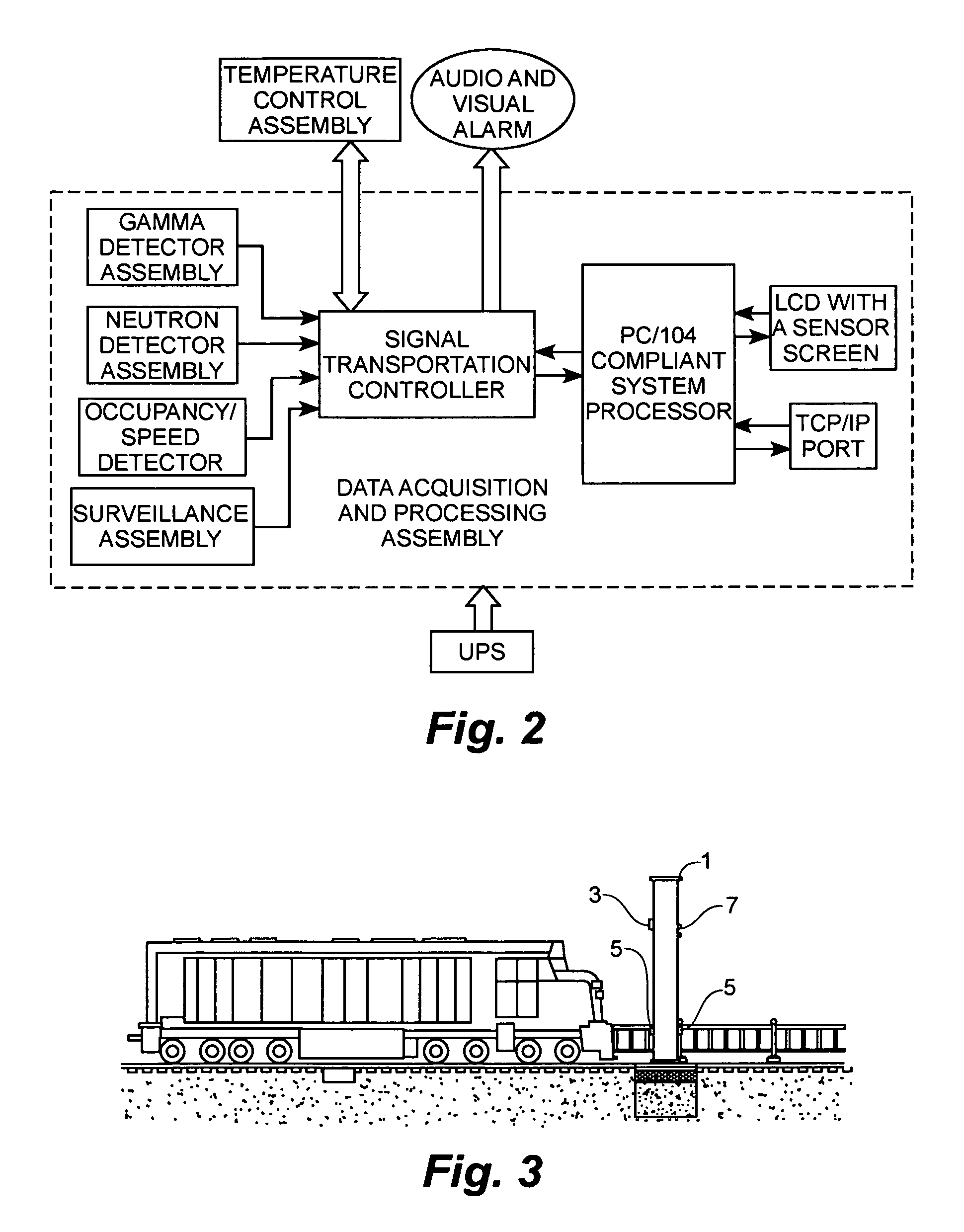 Method and device for monitoring position of radioactive materials in vehicles