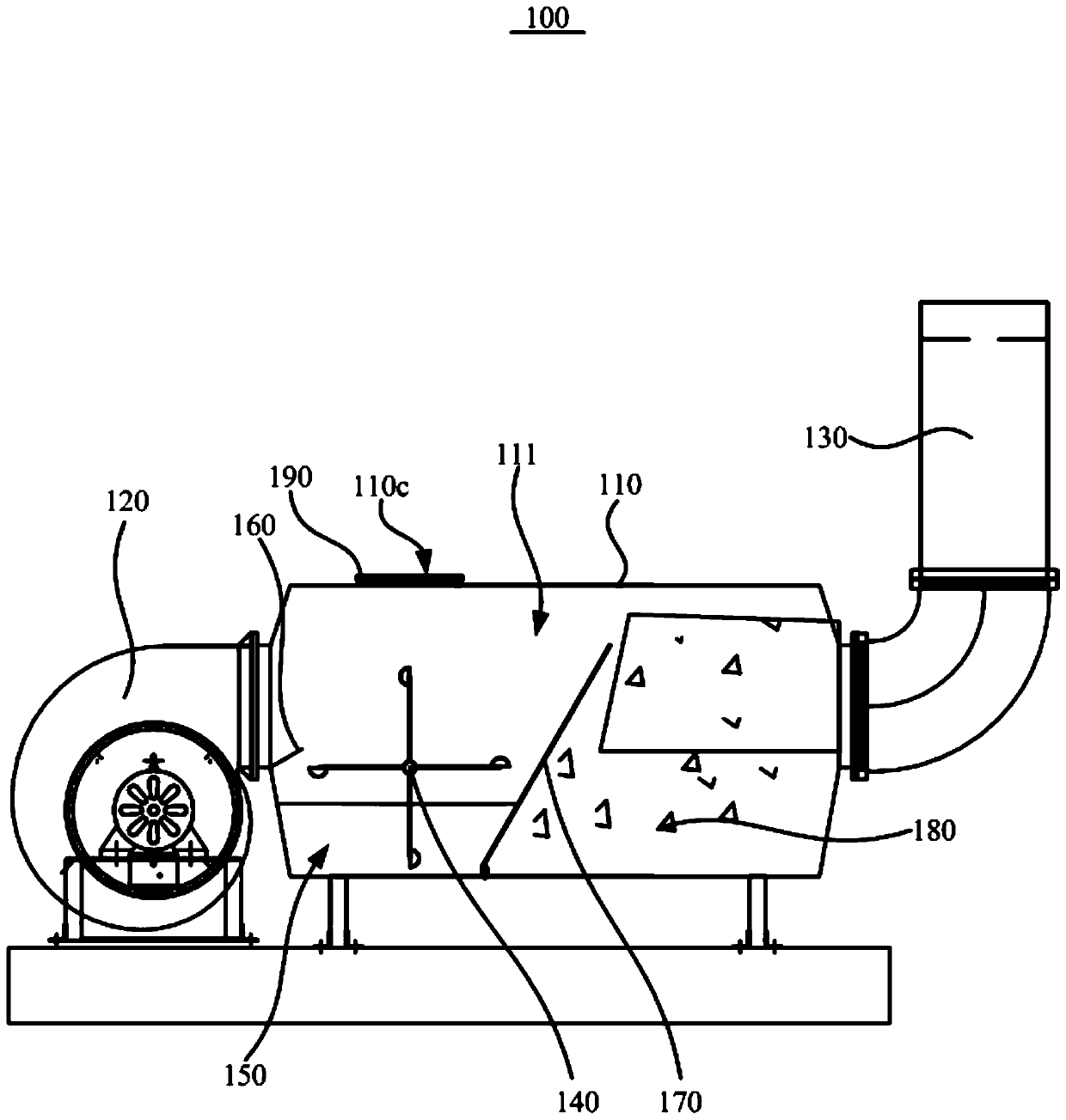 Exhaust gas absorbing device