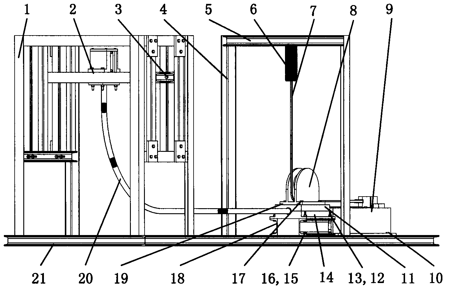 Deep-sea pipe-in-pipe mechanical transfer characteristic analysis experiment device