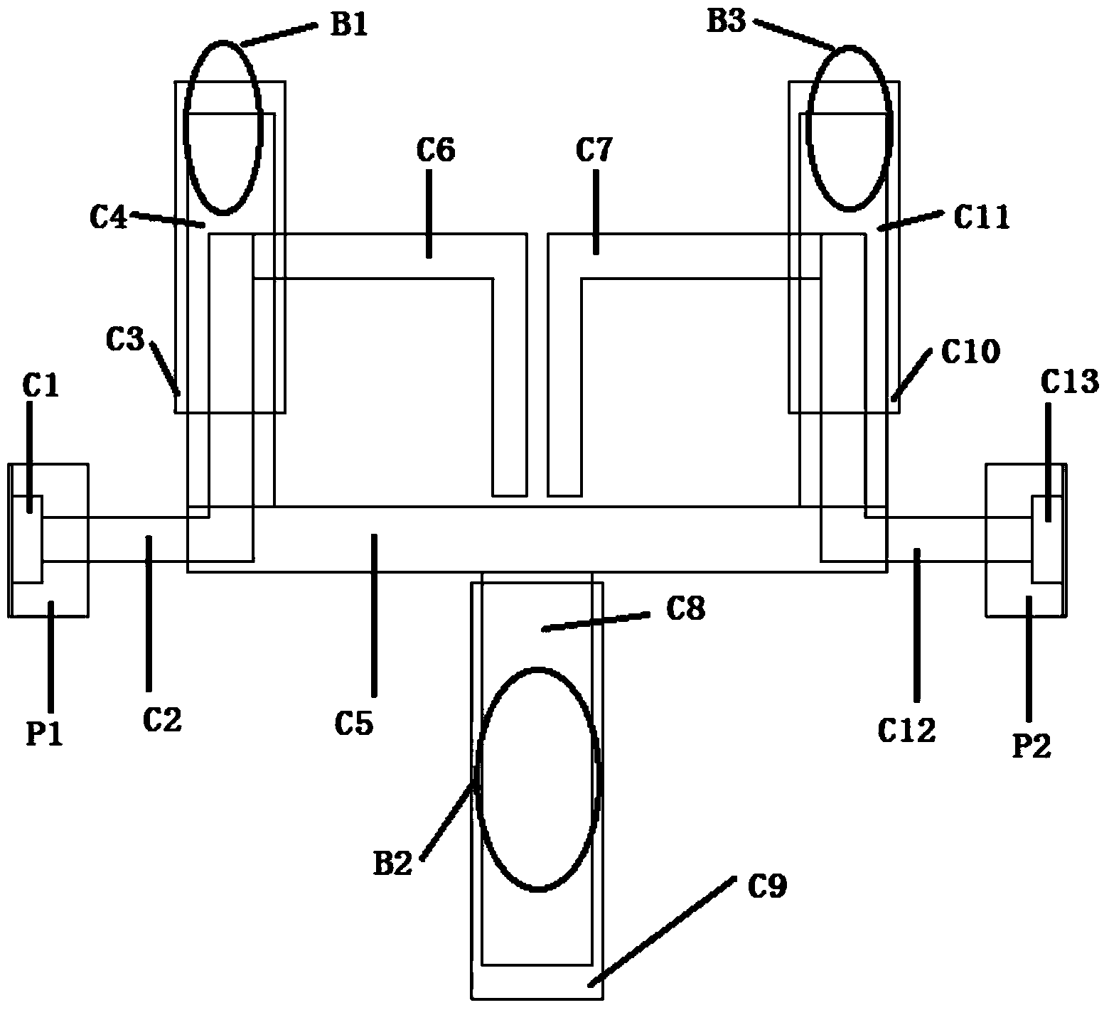 Miniature high-performance double-zero-point double-mode ultra-narrow band filter